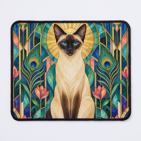 Item preview, Prismatic Siamese – Colorful Art Deco Cat designed and sold by Jaani-T.