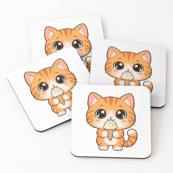 Item preview, Cute Kawaii Cat With Ice Cream designed and sold by Eternalski.
