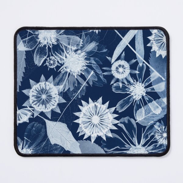 Item preview, Moody Prussian Blue Cyanotype Floral Pattern designed and sold by Elżbieta Kaps.