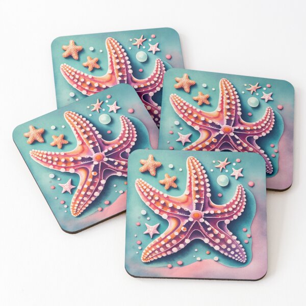 Item preview, Pearl Spotted Starfish on Turquoise designed and sold by BeachWhisper.