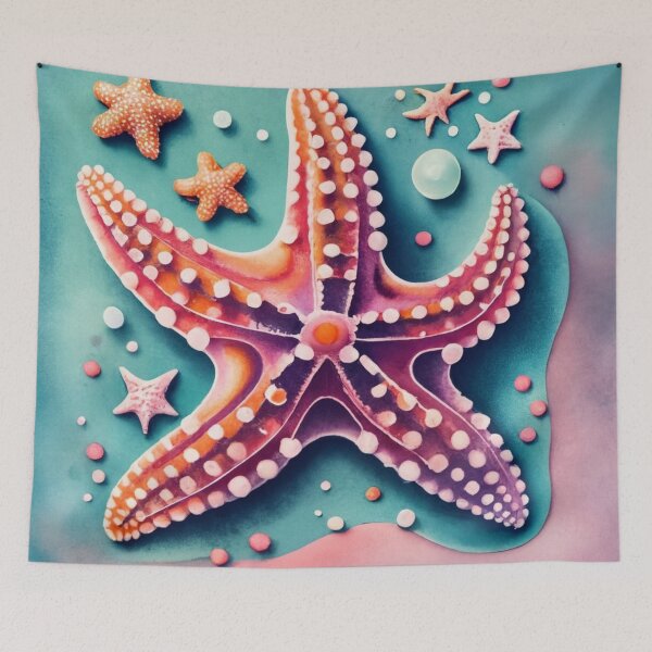 Item preview, Pearl Spotted Starfish on Turquoise designed and sold by BeachWhisper.