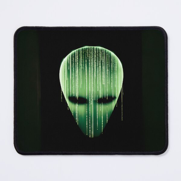 Item preview, Green Digital Code Alien Mask Art designed and sold by Lunat1kk.