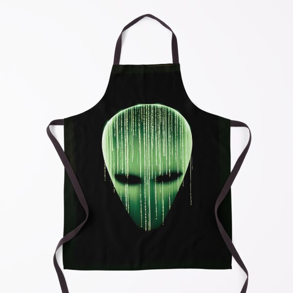 Item preview, Green Digital Code Alien Mask Art designed and sold by Lunat1kk.