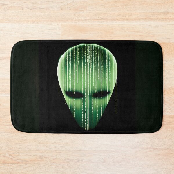 Item preview, Green Digital Code Alien Mask Art designed and sold by Lunat1kk.