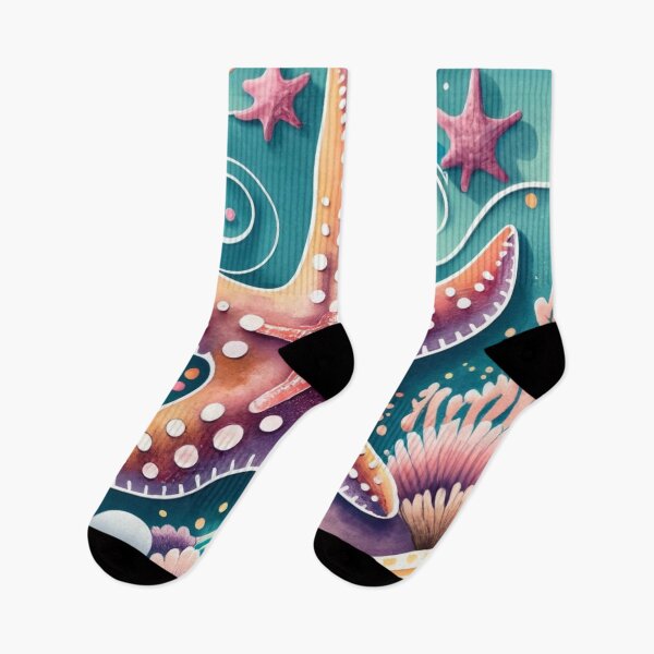 Item preview, Dotted Starfish in Colorful Coral Garden designed and sold by BeachWhisper.