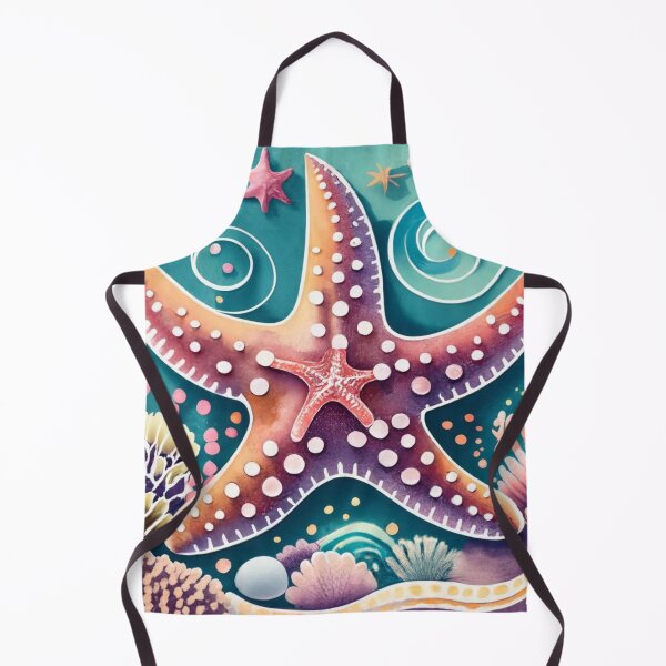 Item preview, Dotted Starfish in Colorful Coral Garden designed and sold by BeachWhisper.