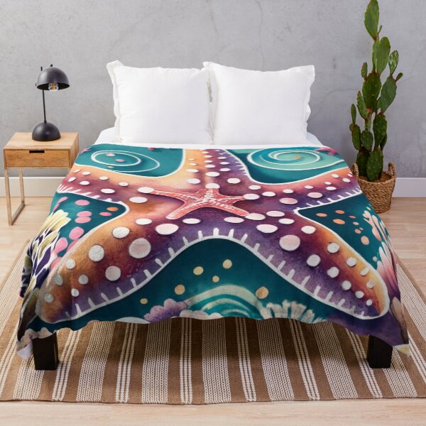 Item preview, Dotted Starfish in Colorful Coral Garden designed and sold by BeachWhisper.