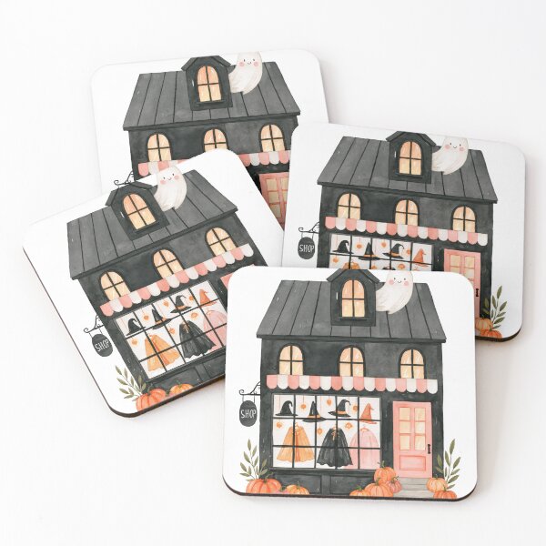 Item preview, Whimsical Halloween Witch Shop Watercolor designed and sold by Sunday Margaritas Art.