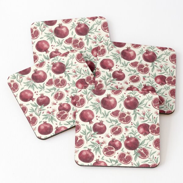 Item preview, Watercolor Pomegranate Botanical Pattern designed and sold by SassyArtistry.