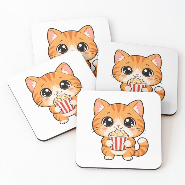 Item preview, Cute Kawaii Cat With Popcorn designed and sold by Eternalski.