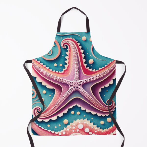 Item preview, Curled Pink Starfish with Ocean Spirals designed and sold by BeachWhisper.