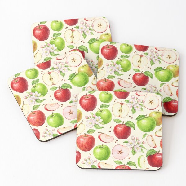 Item preview, Watercolor Red Green Apple Pattern designed and sold by SassyArtistry.