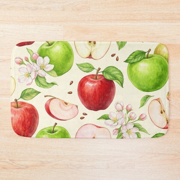Item preview, Watercolor Red Green Apple Pattern designed and sold by SassyArtistry.
