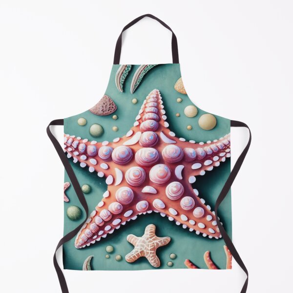 Item preview, Seashell Studded Starfish on Aqua designed and sold by BeachWhisper.