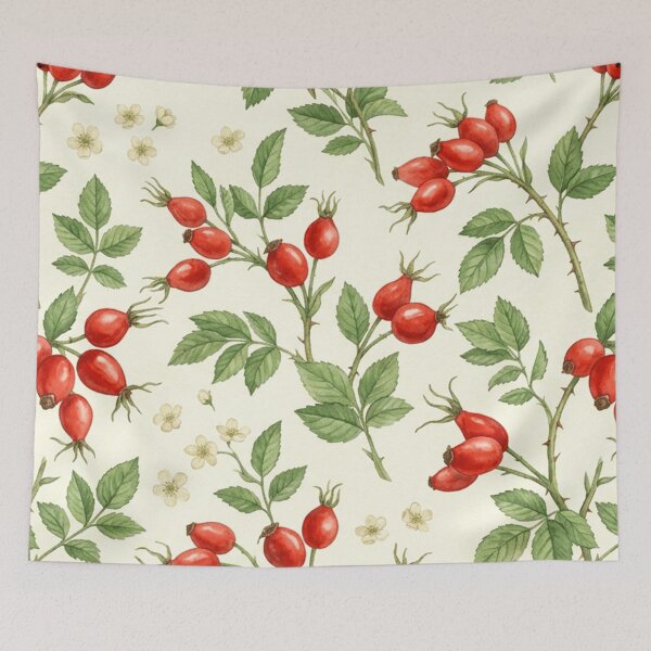 Item preview, Watercolor Rose Hip Botanical Pattern designed and sold by SassyArtistry.