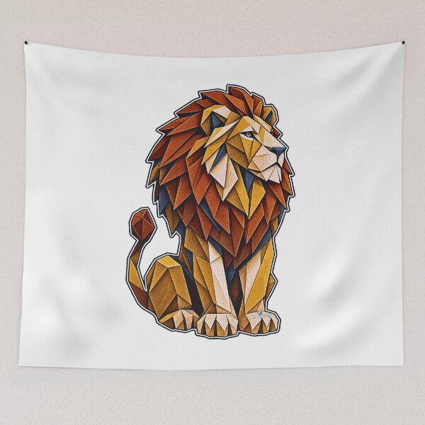 Item preview, Origami Lion Geometric Paper Art designed and sold by EvergreenPark - Tee Studio.
