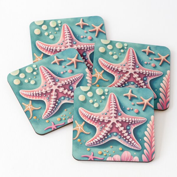 Item preview, Rose Starfish with Bubbles and Sea Plants designed and sold by BeachWhisper.