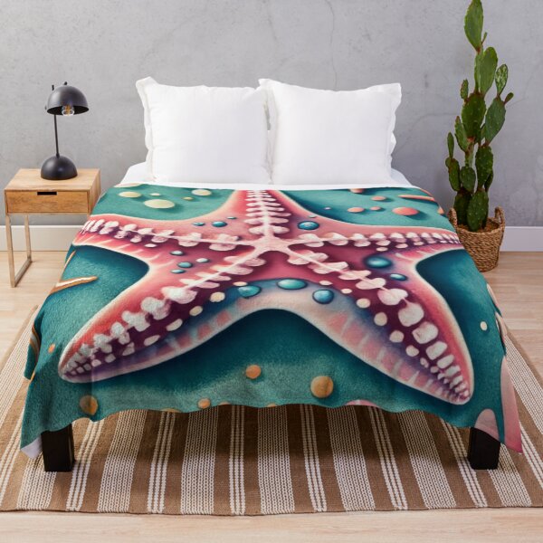 Item preview, Rose Starfish with Bubbles and Sea Plants designed and sold by BeachWhisper.
