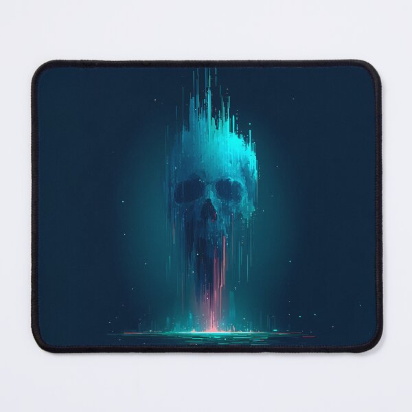 Item preview, Ethereal Glowing Cyan Skull Art designed and sold by Lunat1kk.