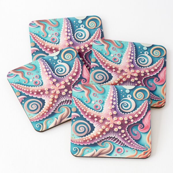Item preview, Ornate Purple Starfish with Ocean Swirls designed and sold by BeachWhisper.
