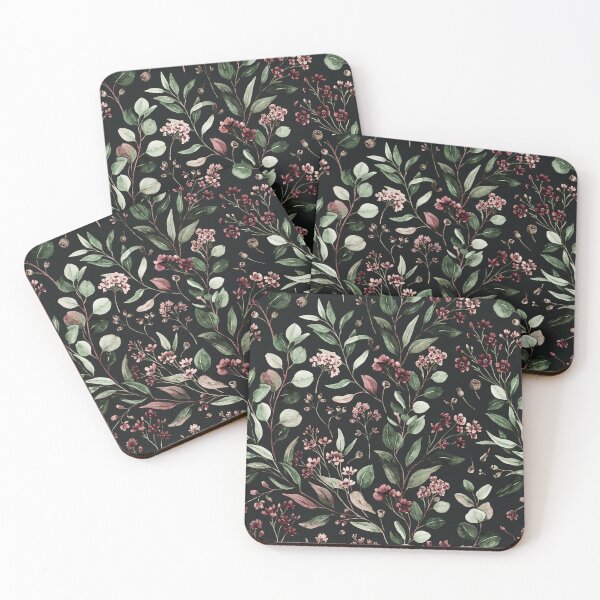Item preview, Dark Eucalyptus Botanical Berry Pattern designed and sold by SassyArtistry.
