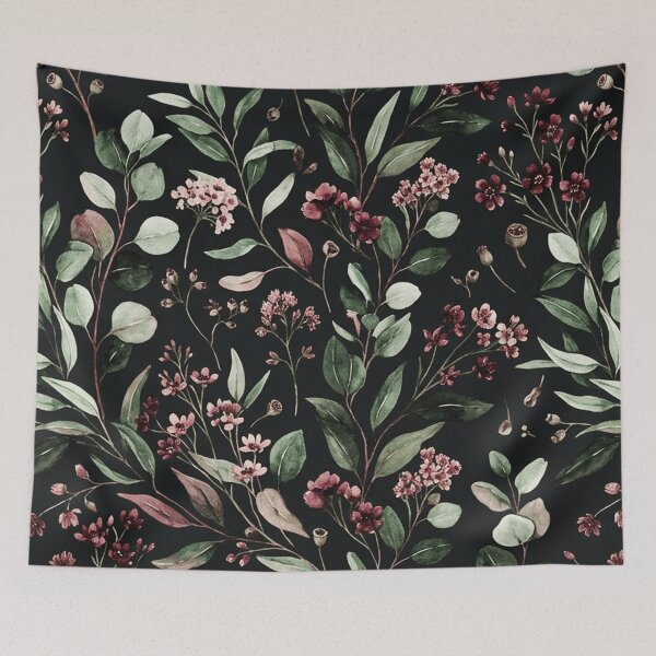 Item preview, Dark Eucalyptus Botanical Berry Pattern designed and sold by SassyArtistry.