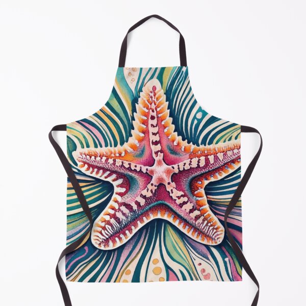 Item preview, Radiant Starfish with Tropical Wave Stripes designed and sold by BeachWhisper.