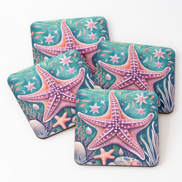 Item preview, Layered Purple Starfish in Underwater Garden designed and sold by BeachWhisper.