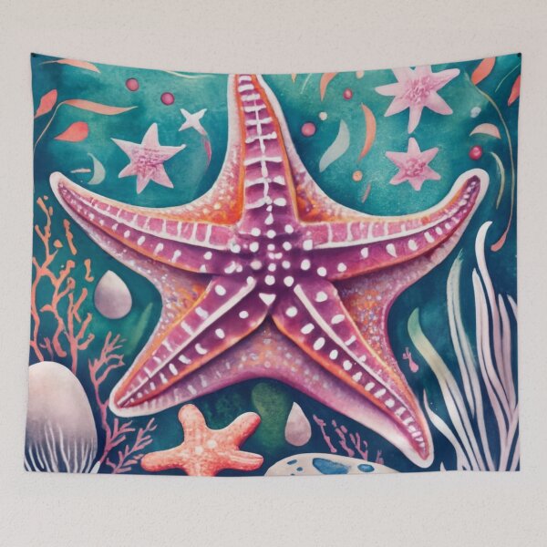 Item preview, Layered Purple Starfish in Underwater Garden designed and sold by BeachWhisper.