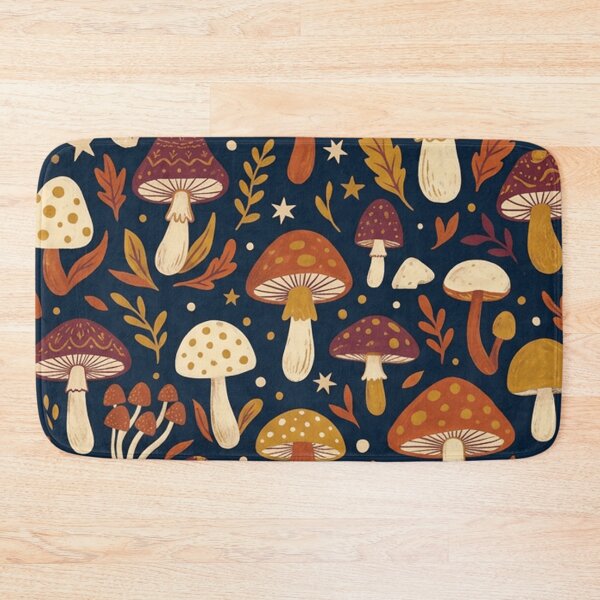 Item preview, Retro Woodland Mushroom Pattern designed and sold by SassyArtistry.