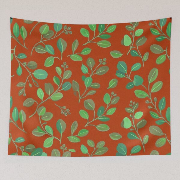 Item preview, Retro Green Leaf Botanical Pattern designed and sold by SassyArtistry.