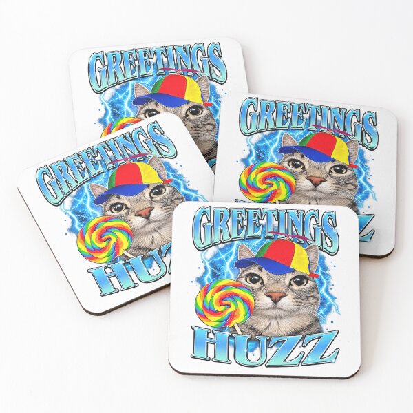 Item preview, Greetings Huzz Funny Lollipop Cat Meme Design designed and sold by first-shirt ⭐ ⭐ ⭐ ⭐ ⭐.