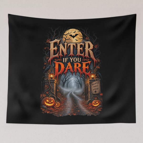 Item preview, Enter If You Dare – Haunted Forest Road Halloween Horror Design designed and sold by RockitBaby.