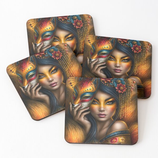 Item preview, Majestic Portrait of a Woman with a Fox Mask designed and sold by Artessie.