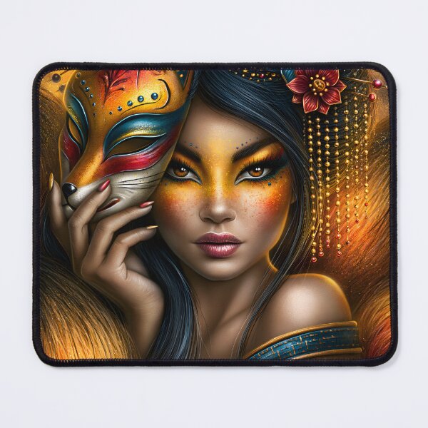 Item preview, Majestic Portrait of a Woman with a Fox Mask designed and sold by Artessie.