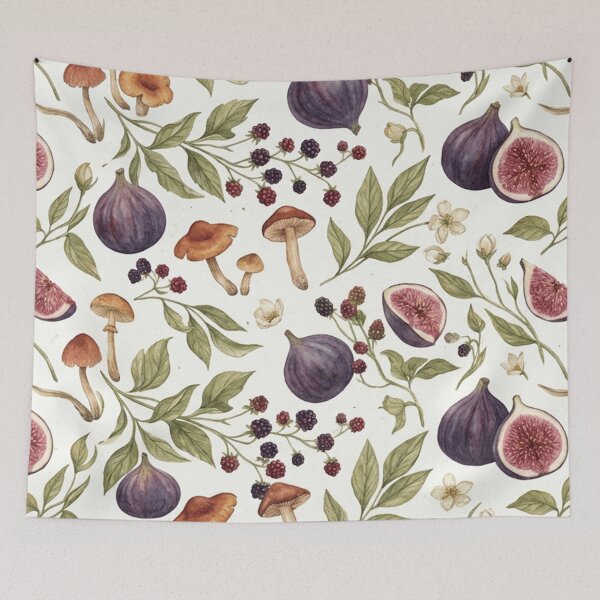 Item preview, Watercolor Fig Woodland Botanical Pattern designed and sold by SassyArtistry.
