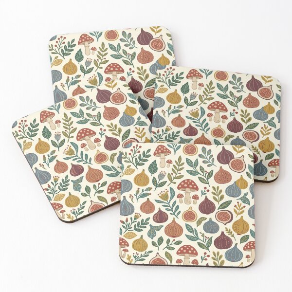 Item preview, Retro Fig and Mushroom Pattern designed and sold by SassyArtistry.