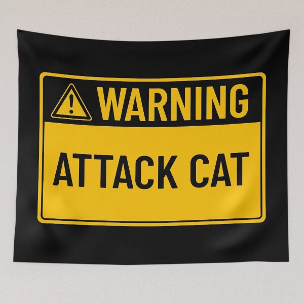 Item preview, Warning: Attack Cat designed and sold by mr-k-store.