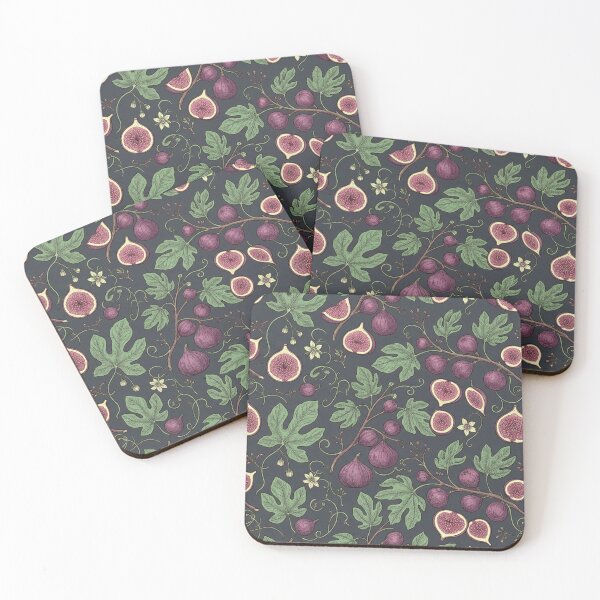 Item preview, Dark Watercolor Fig Botanical Pattern designed and sold by SassyArtistry.