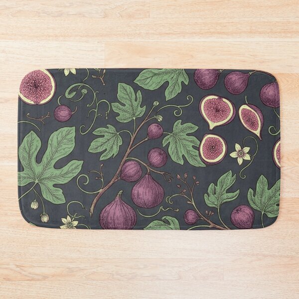 Item preview, Dark Watercolor Fig Botanical Pattern designed and sold by SassyArtistry.