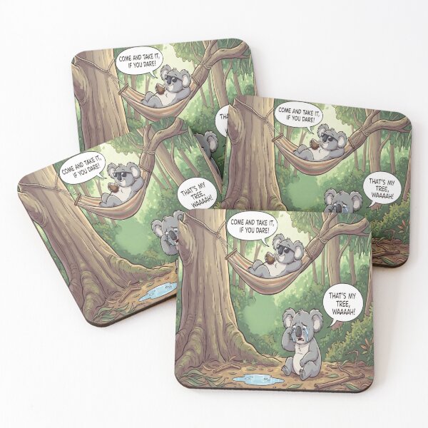 Item preview, Funny Koala Hammock Tree Drama Cartoon Humor Art designed and sold by AfresStudio.