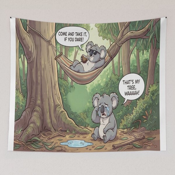 Item preview, Funny Koala Hammock Tree Drama Cartoon Humor Art designed and sold by AfresStudio.