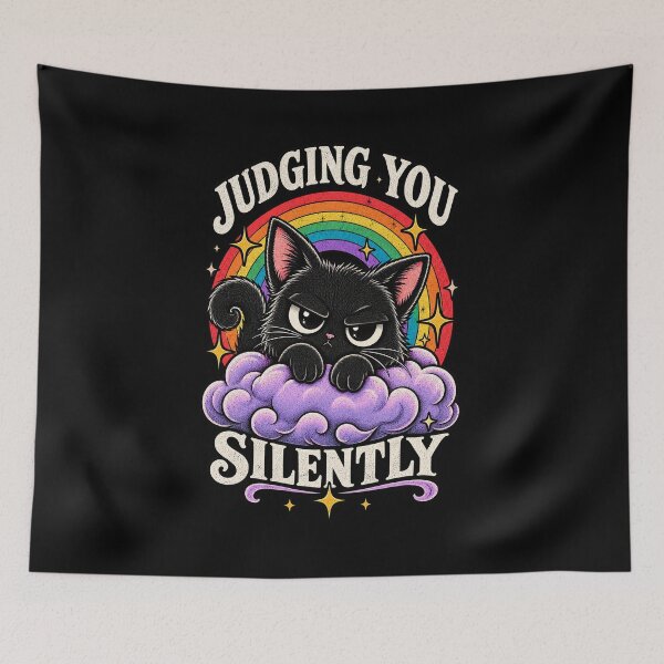 Item preview, Judging You Silently Black Cat designed and sold by RatherCreative.