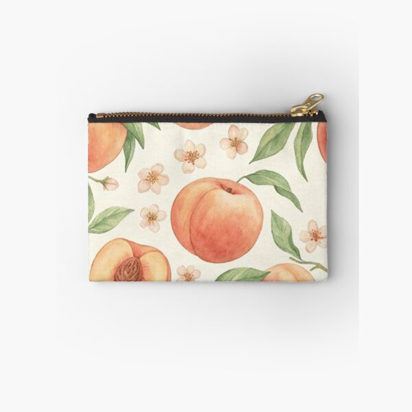 Item preview, Watercolor Peach Botanical Fruit Pattern designed and sold by SassyArtistry.
