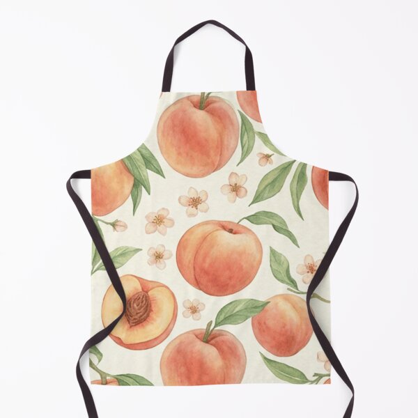 Item preview, Watercolor Peach Botanical Fruit Pattern designed and sold by SassyArtistry.