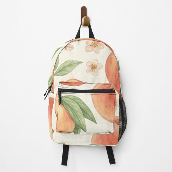Item preview, Watercolor Peach Botanical Fruit Pattern designed and sold by SassyArtistry.