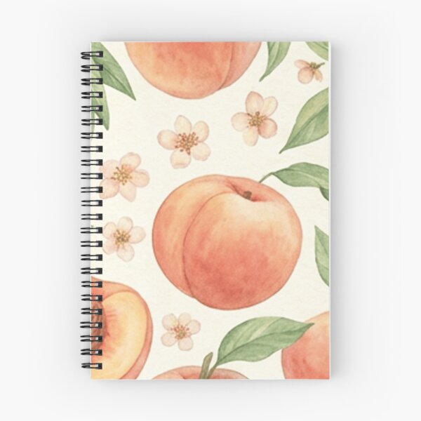 Item preview, Watercolor Peach Botanical Fruit Pattern designed and sold by SassyArtistry.