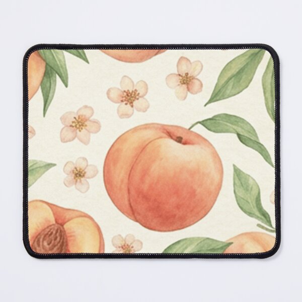 Item preview, Watercolor Peach Botanical Fruit Pattern designed and sold by SassyArtistry.