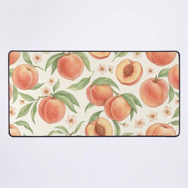 Item preview, Watercolor Peach Botanical Fruit Pattern designed and sold by SassyArtistry.