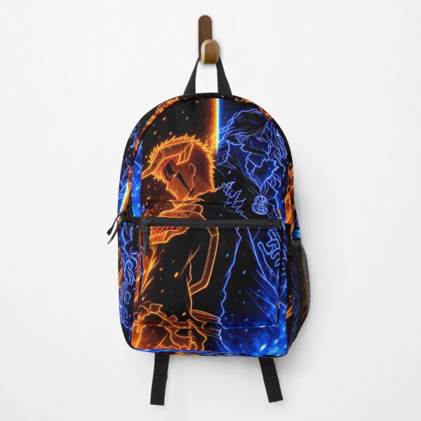 Item preview, Fire and Ice Warriors – Neon Orange & Blue Fantasy Battle Art designed and sold by Dyan4.